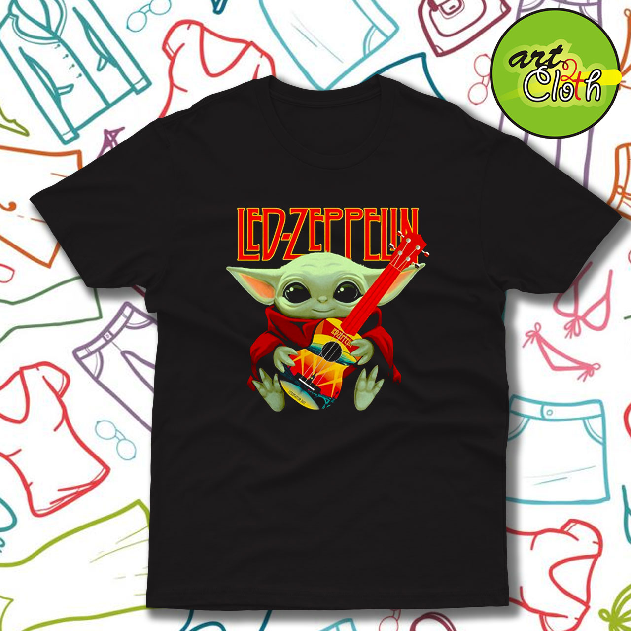 Baby Yoda Hug Guitar David Bowie T-Shirt - Custom T-Shirts Design ...