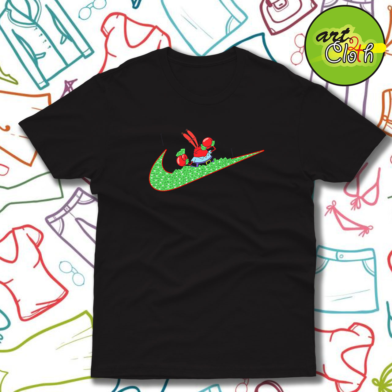 Nike x Spongebob Collab Parody T-Shirt - Custom T-Shirts Design