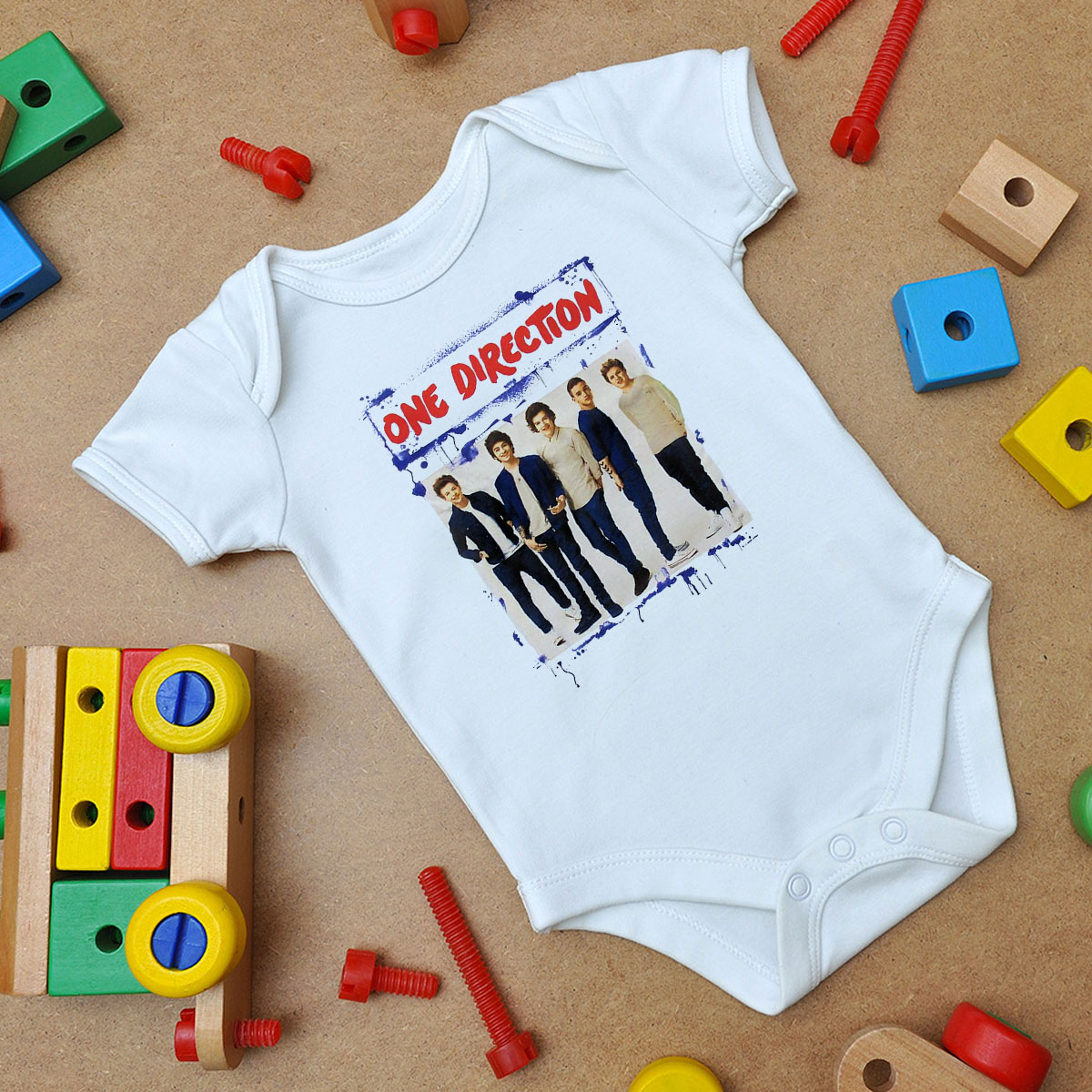 One Direction Spray Paint Blue Baby Onesie Custom Baby Onesies Design Art2cloth Com